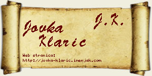 Jovka Klarić vizit kartica